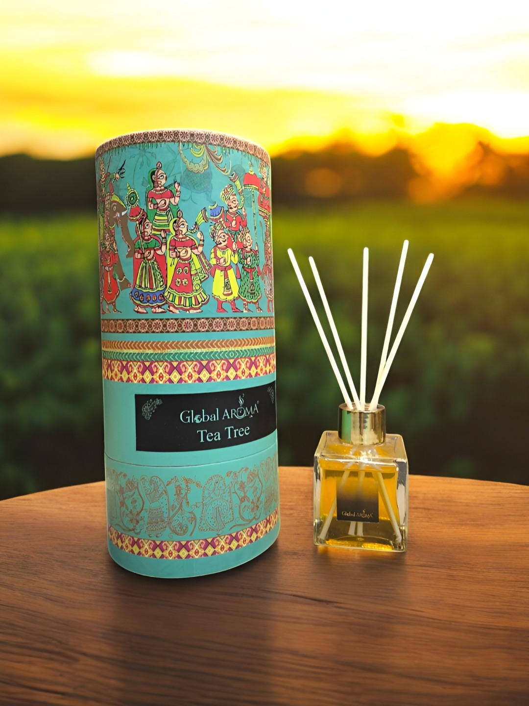 GLOBAL AROMA Blue & Red Tea Tree Reed Aroma Oil Diffuser & Sticks 100ml