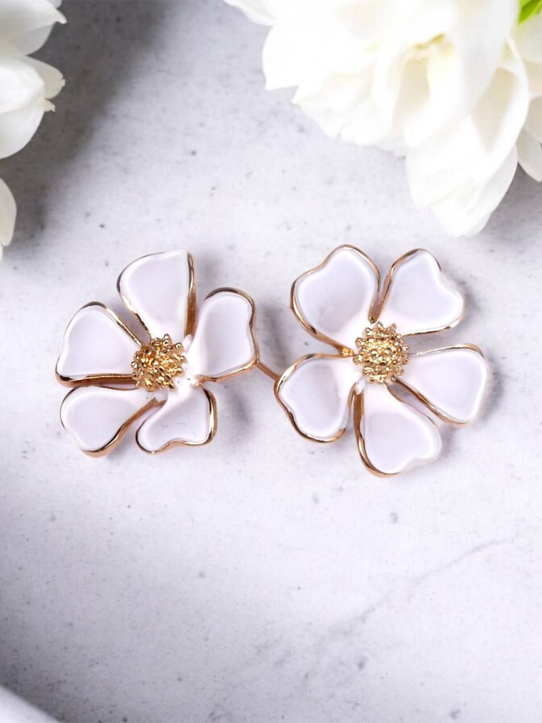ADC SHEMONA Gold-Plated Floral Studs