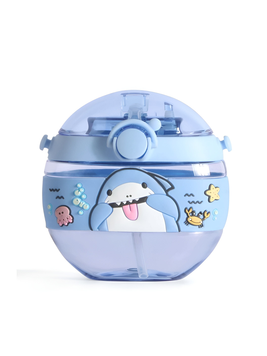 YK Blue Plastic Printed Water Bottle-420 ml