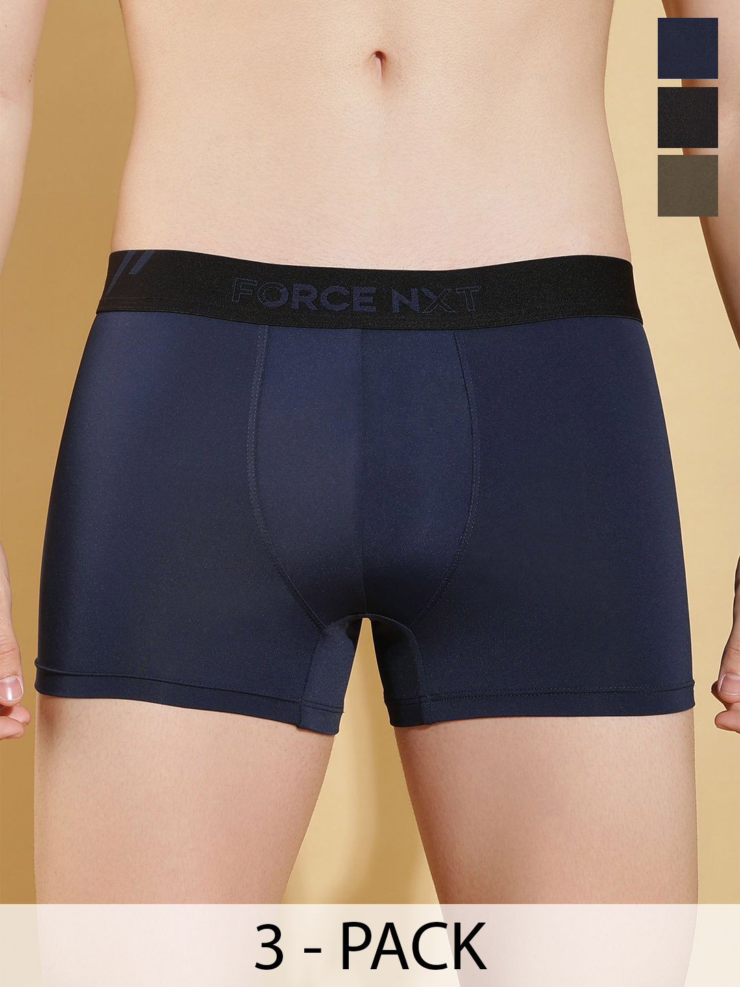 Force NXT Men Pack Of 3 Cotton Short Trunks MNFG-92-COL-451-PO3