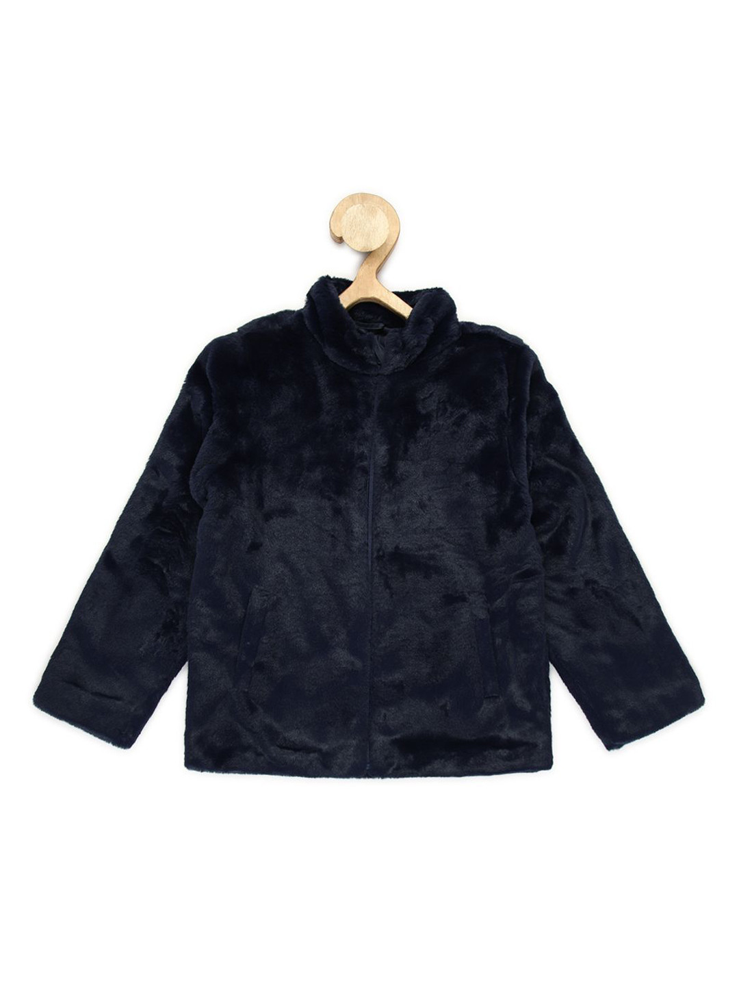 Allen Solly Junior Textured Stand Collar Open Front Regular Fit Jacket