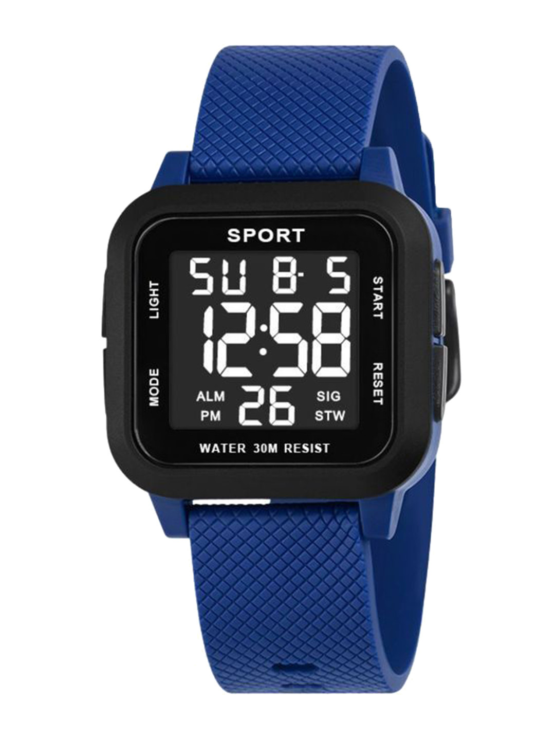 Poshi Men Square Dial Abs Strap Watch with Adjustable Clasp