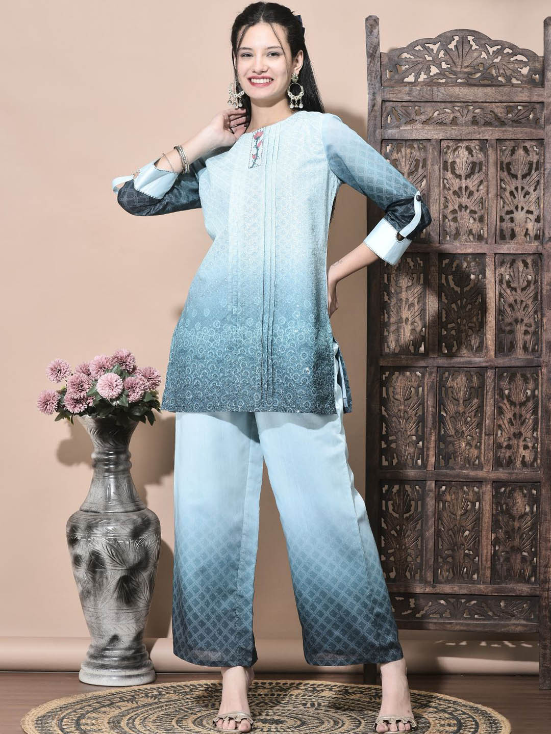 FUTURO Self-Designed Round Neck Tunic With Trousers Co-Ords