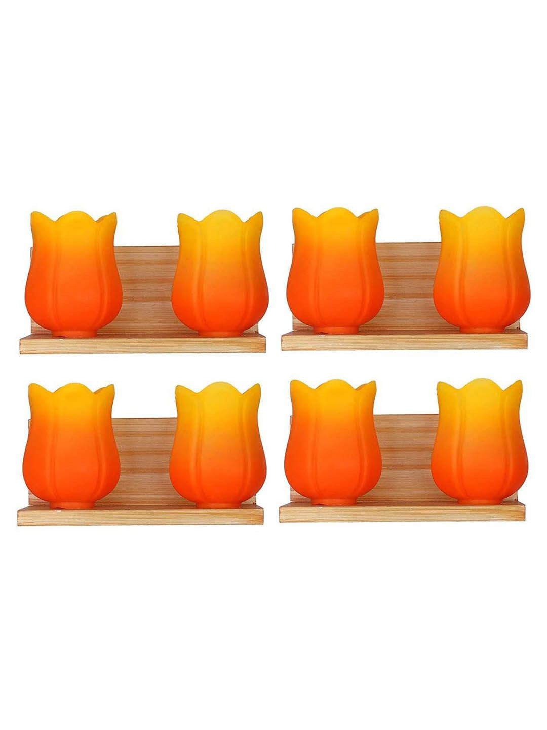 Somil Premium Designer Glass Wall / Night Lamp  Elegant & Stylish Dcor Accent for Modern Interiors, Color- Orange, Yellow, Size:- 33.5 X 23.5 X 27.5 CM