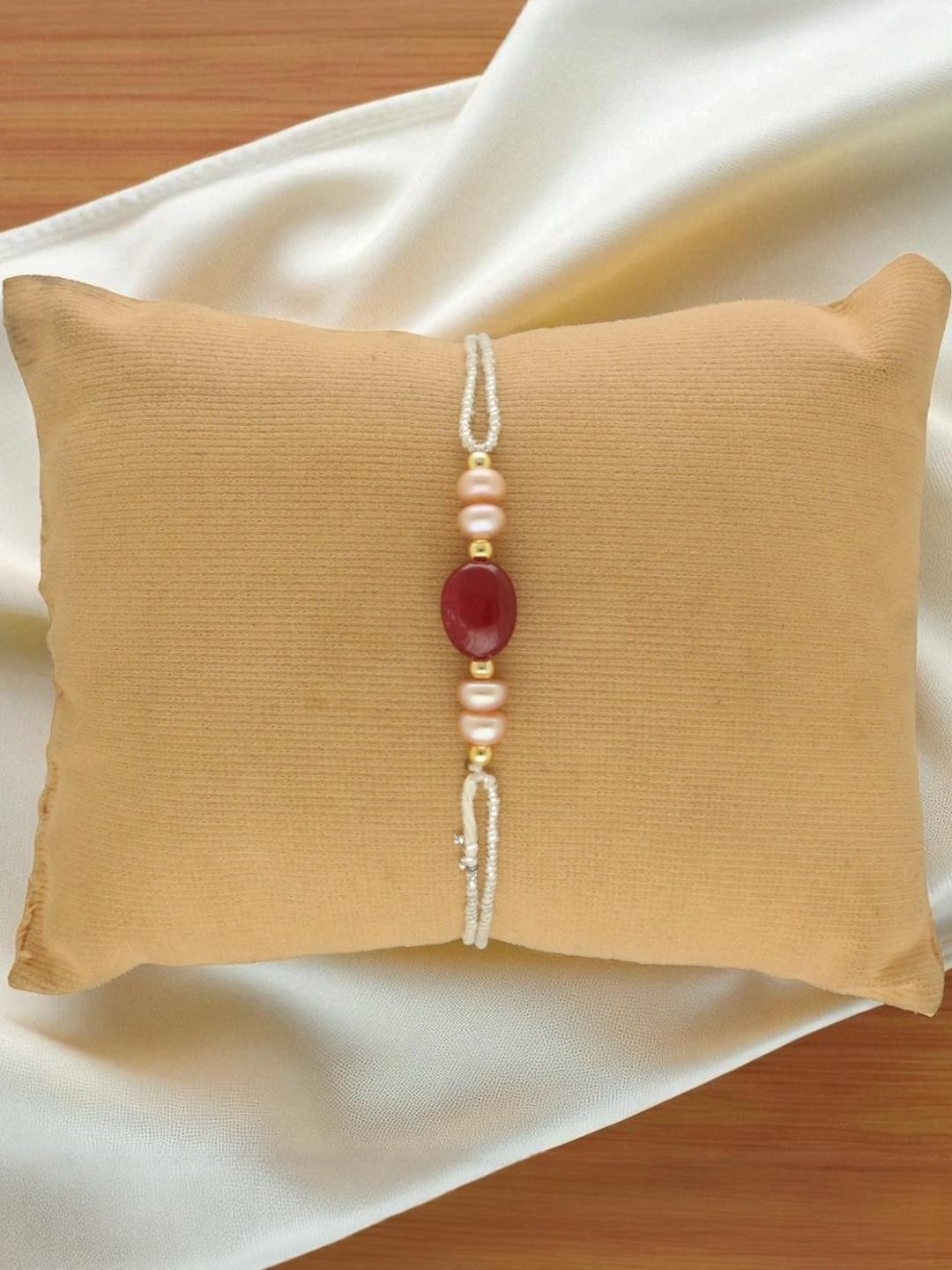 Sri Jagdamba Pearls Dealer Wraparound Ruby Rakhi