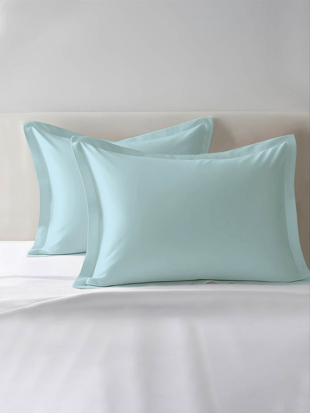 PIZUNA LINENS Blue 2 Pieces Pure Cotton 400 TC Rectangle Pillow Covers