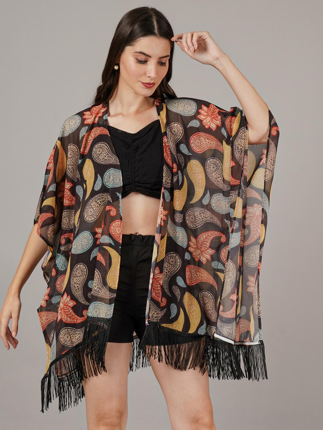 ARV TRENDS Women Motif Print All Over Kimono Shrug