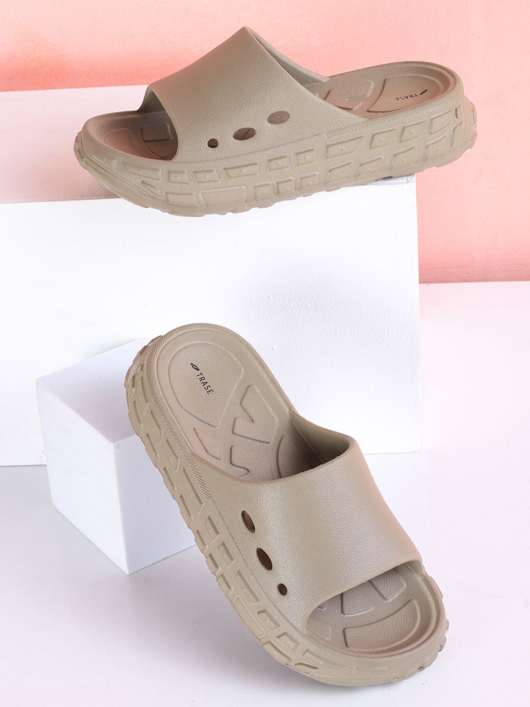 TRASE Women Beige EVA flip flops