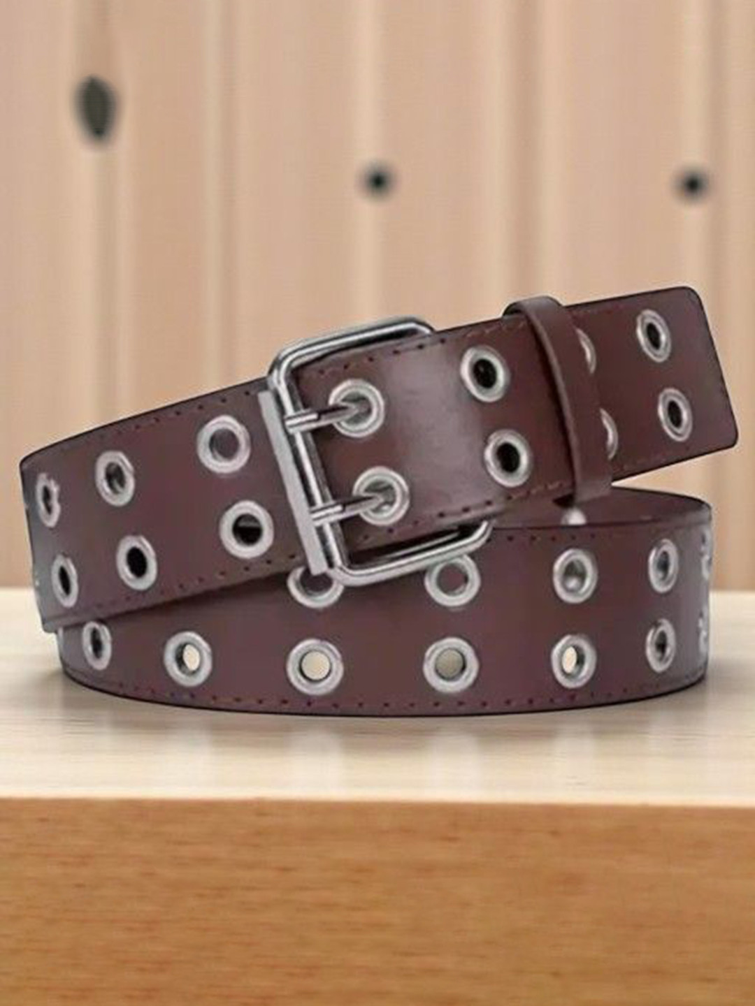 DressBerry Women Woven Design Push Pin Belt