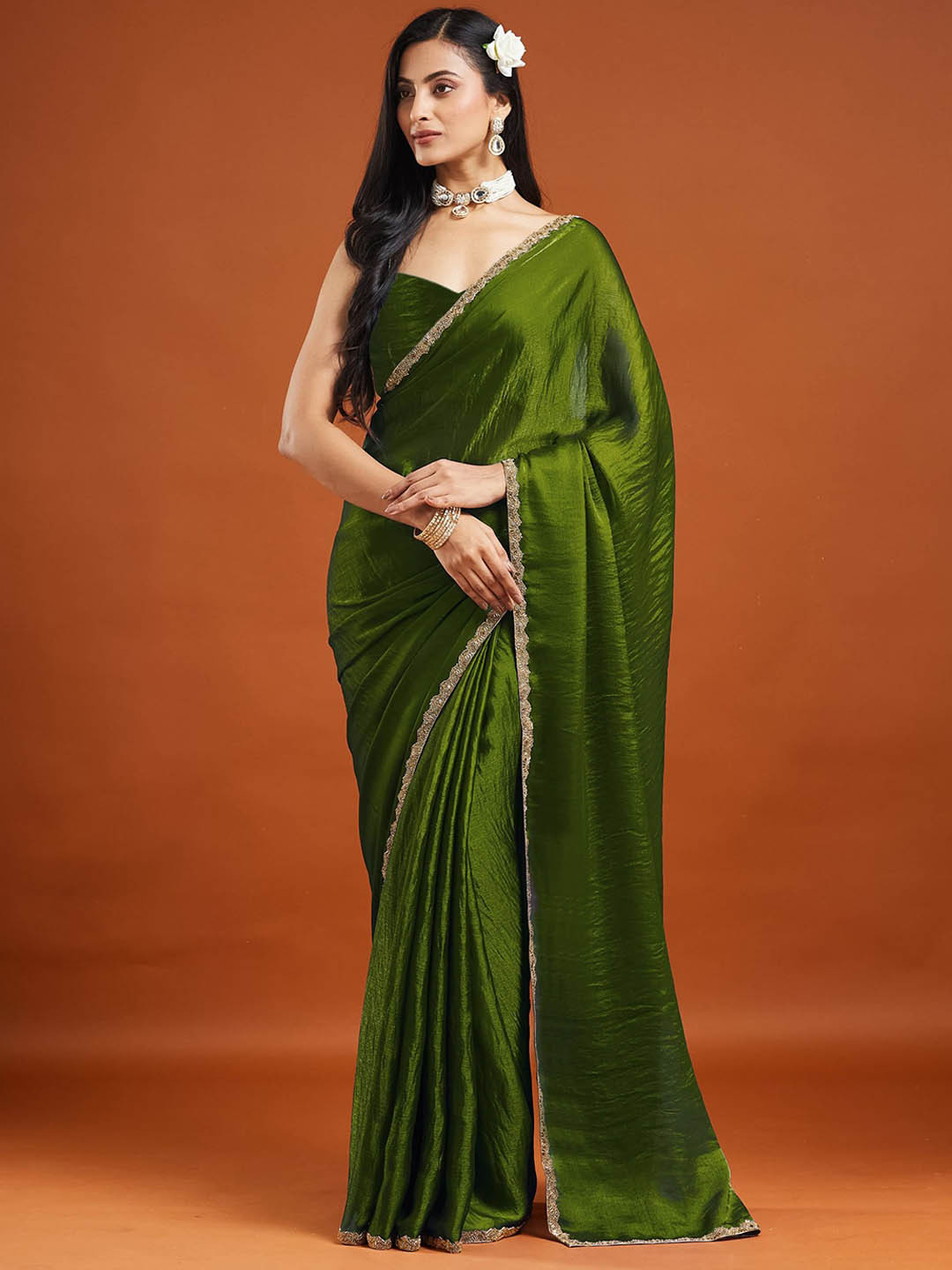 LOROFY Embellished Border Bomkai silk Saree