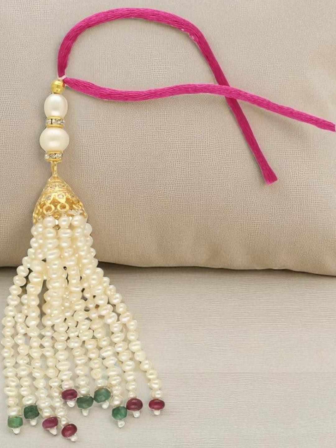 Sri Jagdamba Pearls Dealer Multistrand Pearl Beads Hanging Lumba Rakhi