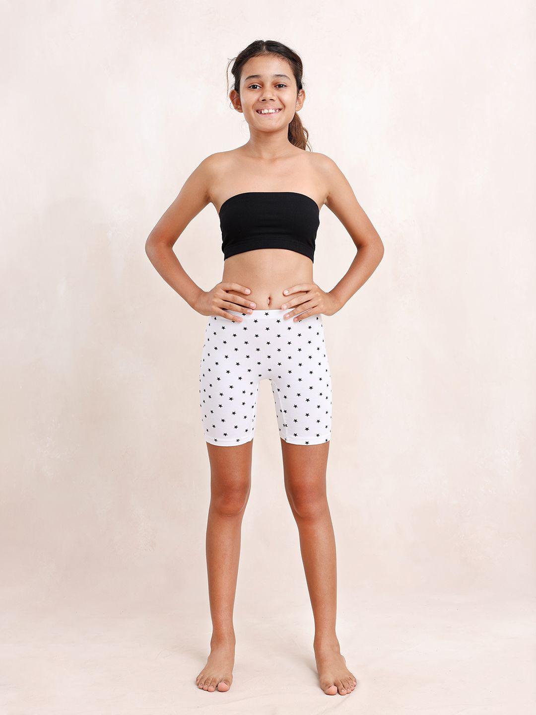 mackly Girls Non Padded Tube Bra With Inner Shorts Lingerie Set