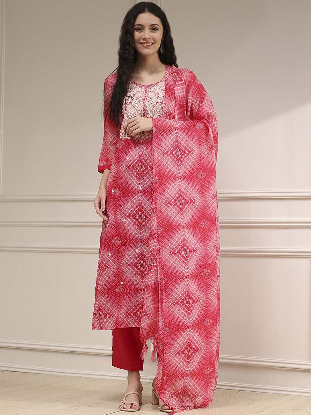 Biba Pure Cotton Printed Unstitched Dress Material