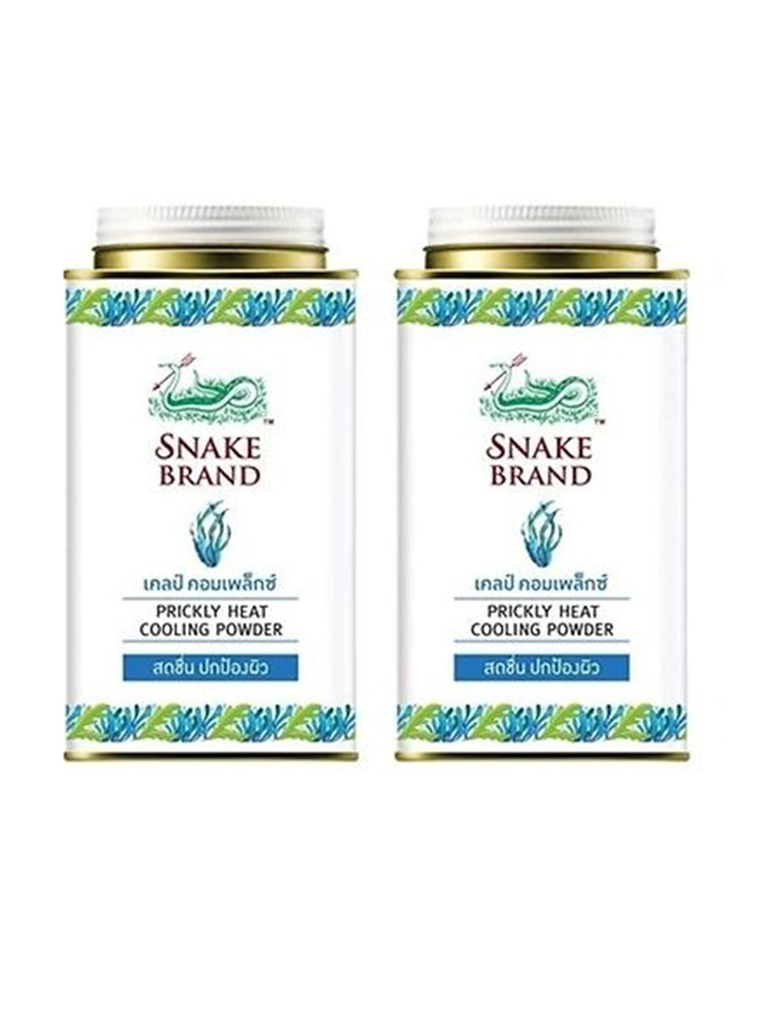 SNAKE BRAND Set Of 2 Refreshing Prickly Hear Cooling Powder - 140 g Each