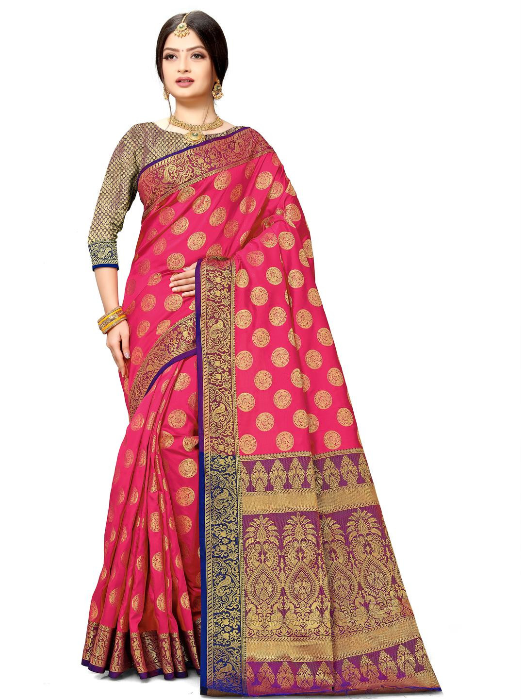 jayant creation Multicoloured Silk Blend Barasi Sarees