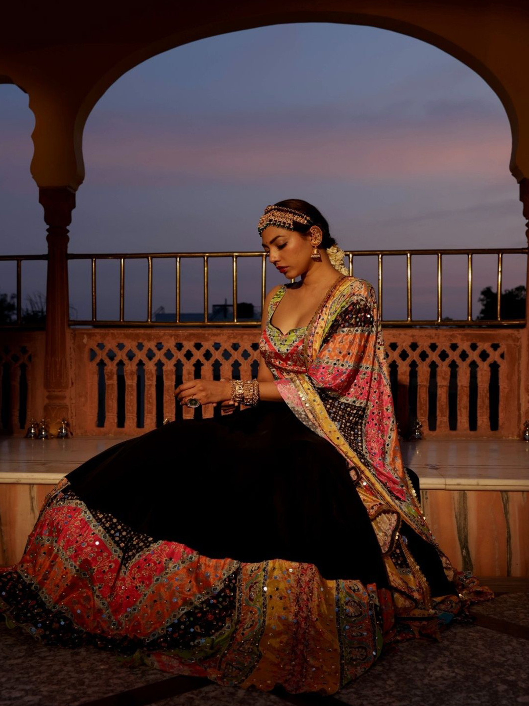 Tussya by Shreya Embellished Beads and Stones Ready to Wear Lehenga & Blouse With Dupatta