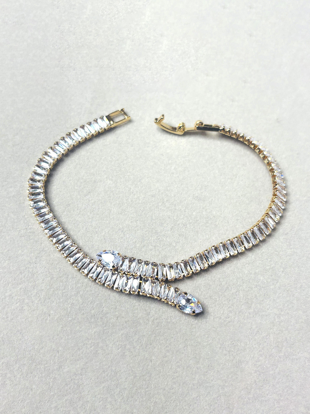 LA FILLE D'OR Silver-Plated American Diamond Wraparound Bracelet