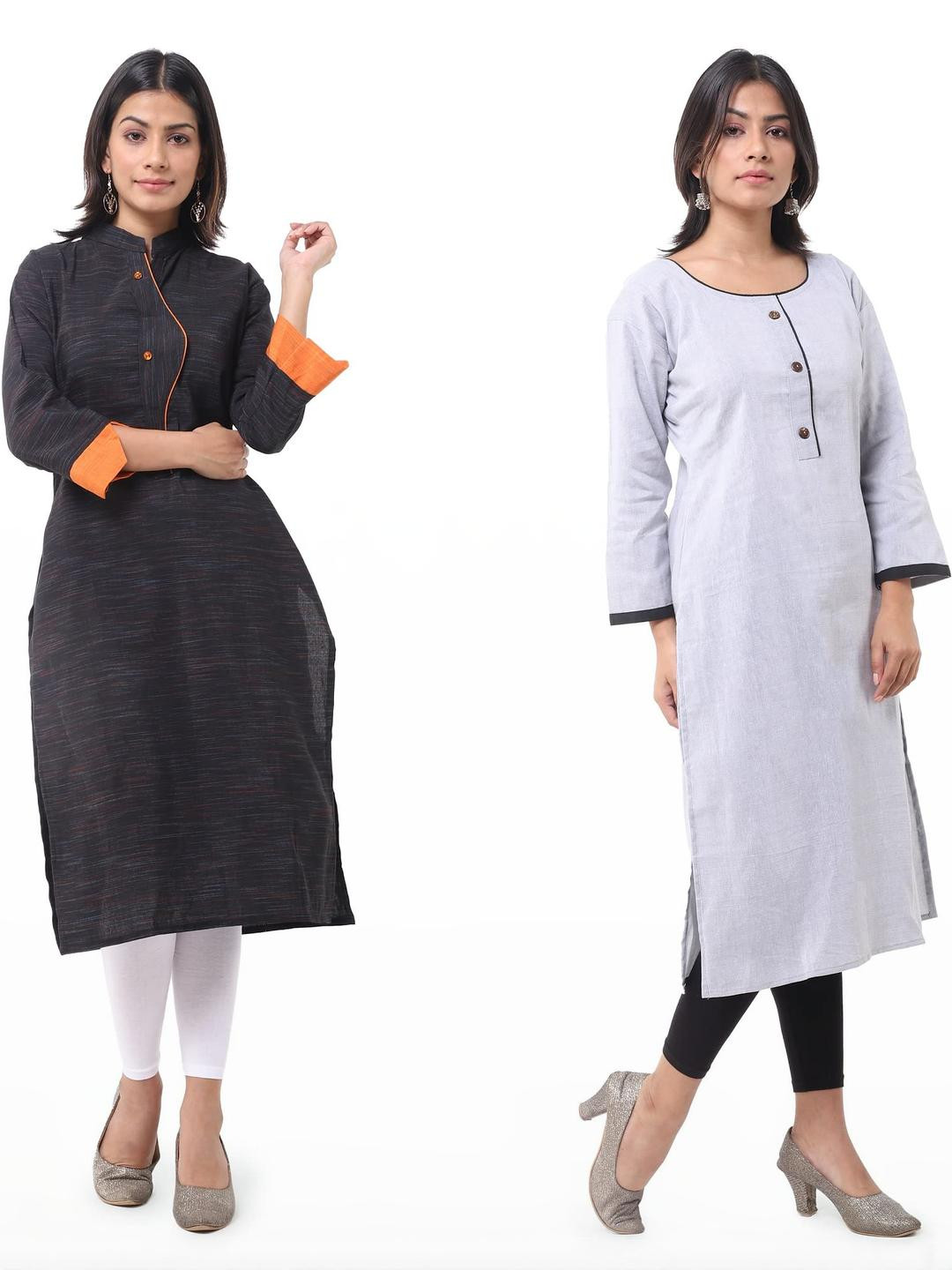 DESHBANDHU DBK Women Grey Cotton Kurtas