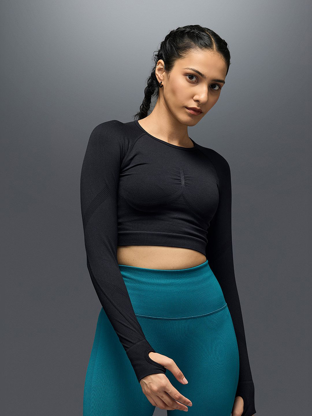 BOLDFIT Women Black Full Sleeve Top
