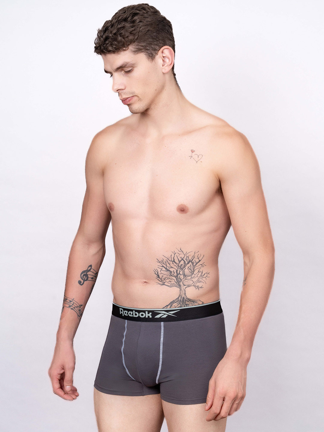 Reebok Men Low-Rise Short Trunk LJSTRK01-WBLK