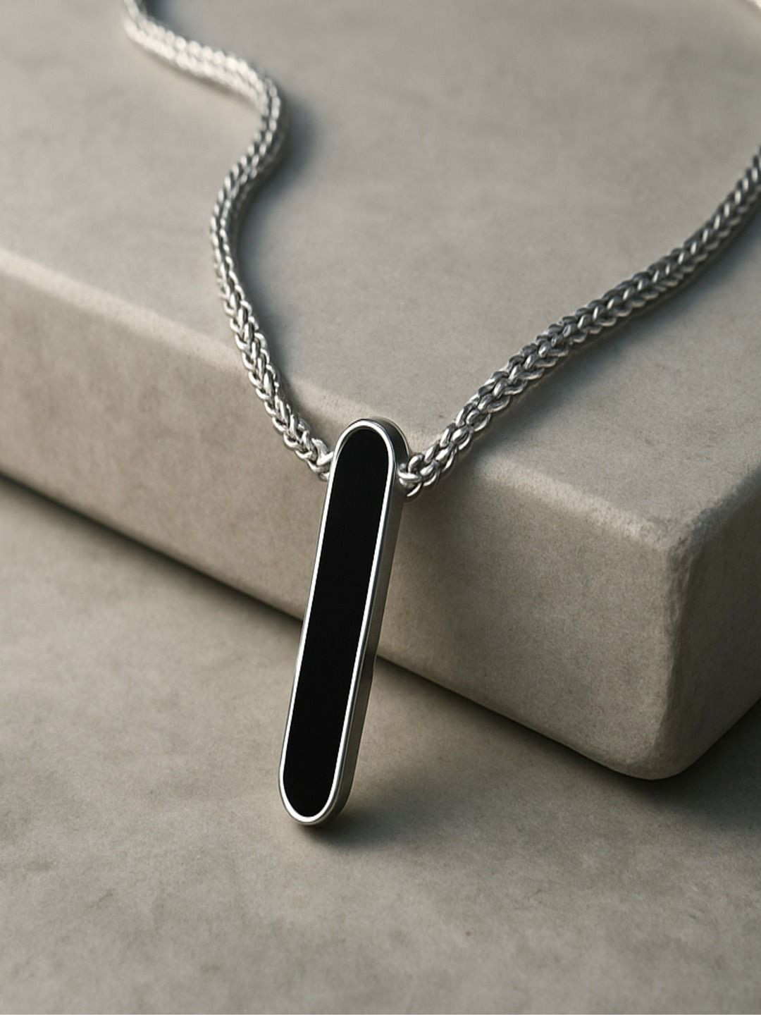 UNIVERSITY TRENDZ Men Silver-Plated Hip Hop Sleek Pendant With Chain