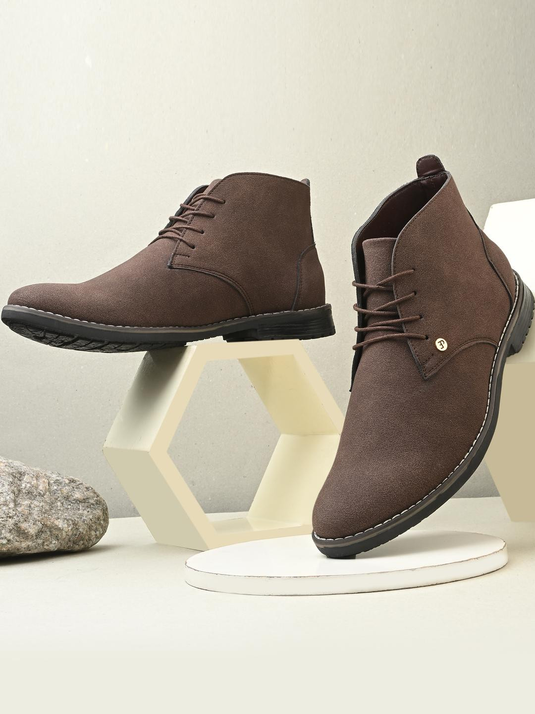 Roadster Men Brown Classic Lace Up Sleek Finish Boots