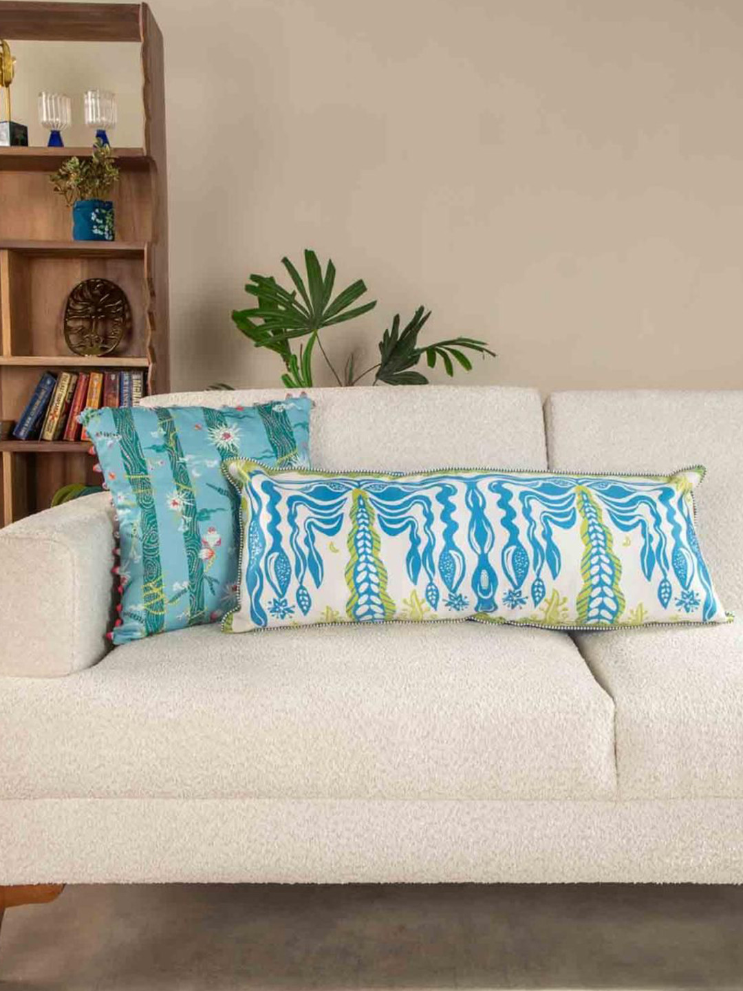 FREEDOM TREE White & Blue Rectangle Cushion Covers