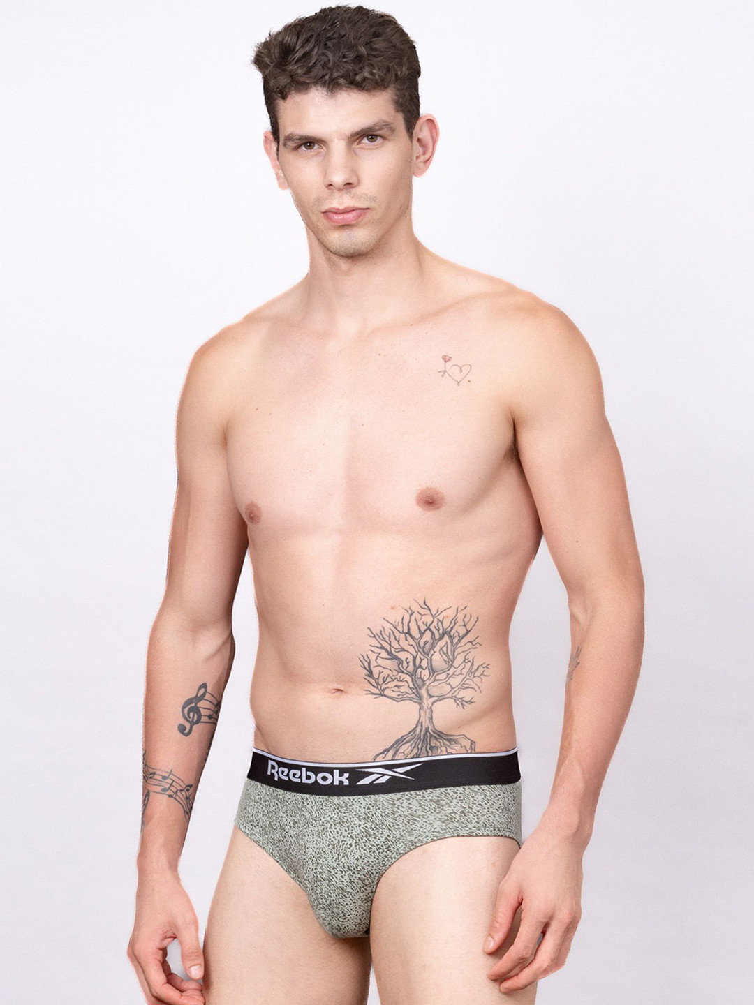 Reebok Printed Mid-Rise Basic Brief-LJABF01-HBGR