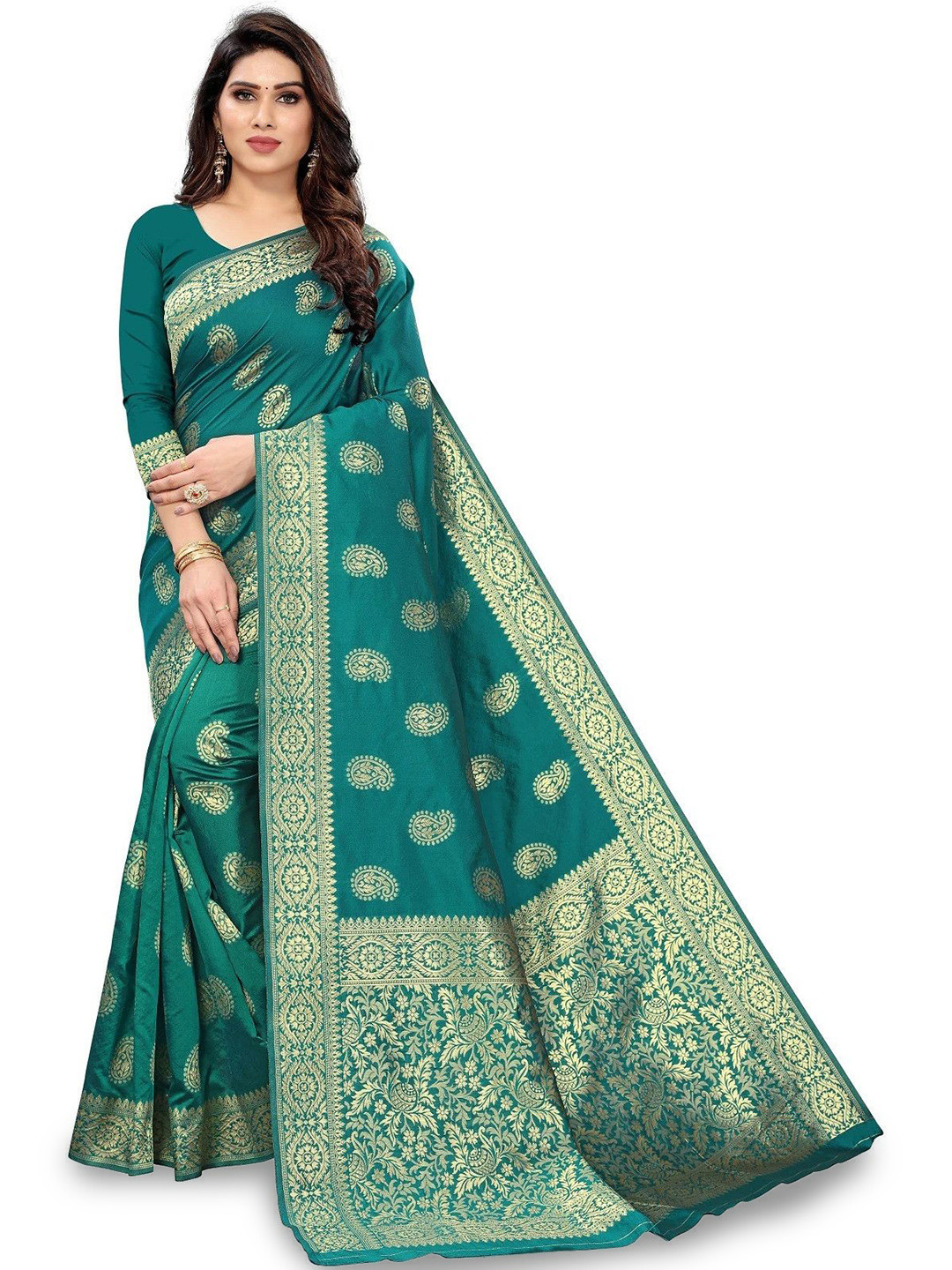 Kevami Fashion Ethnic Motifs Woven Design Kanjeevaram Saree