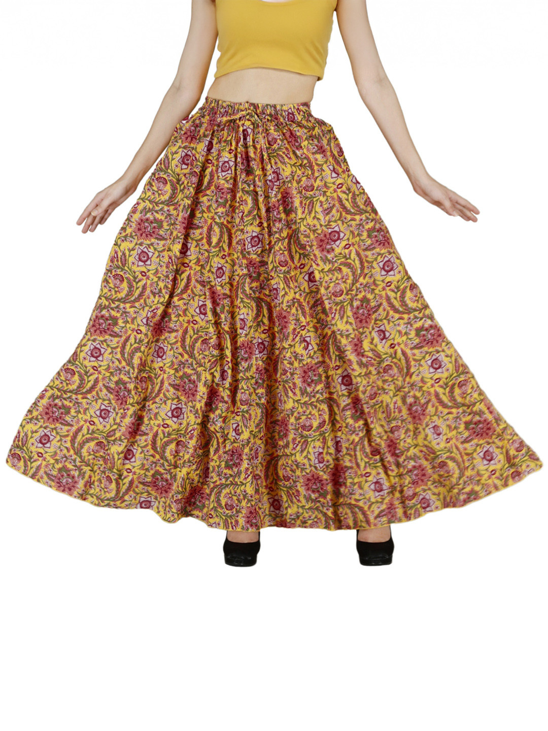 Sttoffa Women Yellow Color Printed Skirt