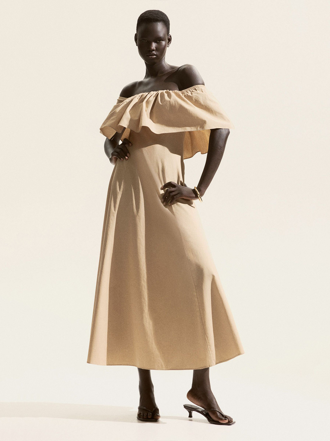 H&M Flounced Off-The-Shoulder Dress