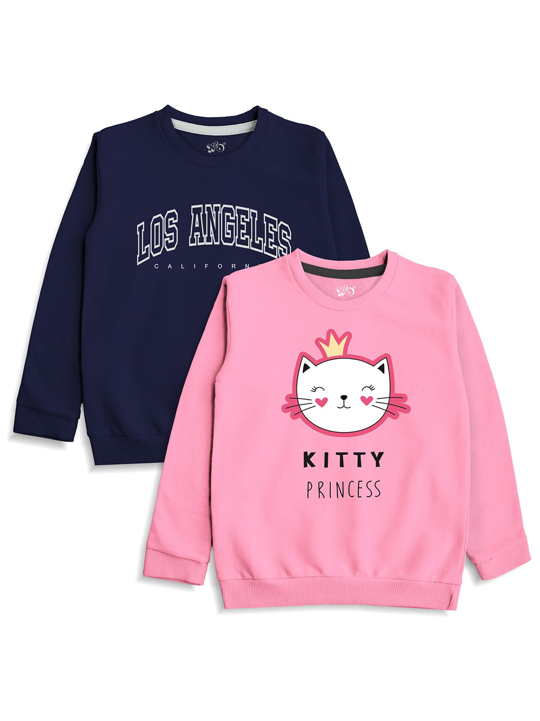x2o Kids Pack of 2 Printed Cotton Sweatshirts