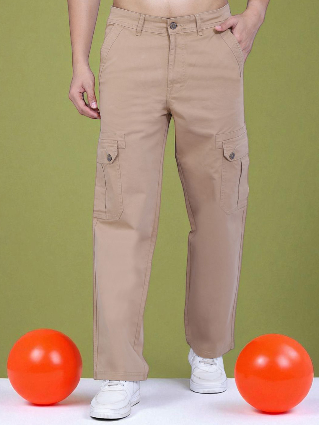 AWACK Men Eton Boy Relaxed Fit Mid-Rise Stretchable Cargo Styles Jeans