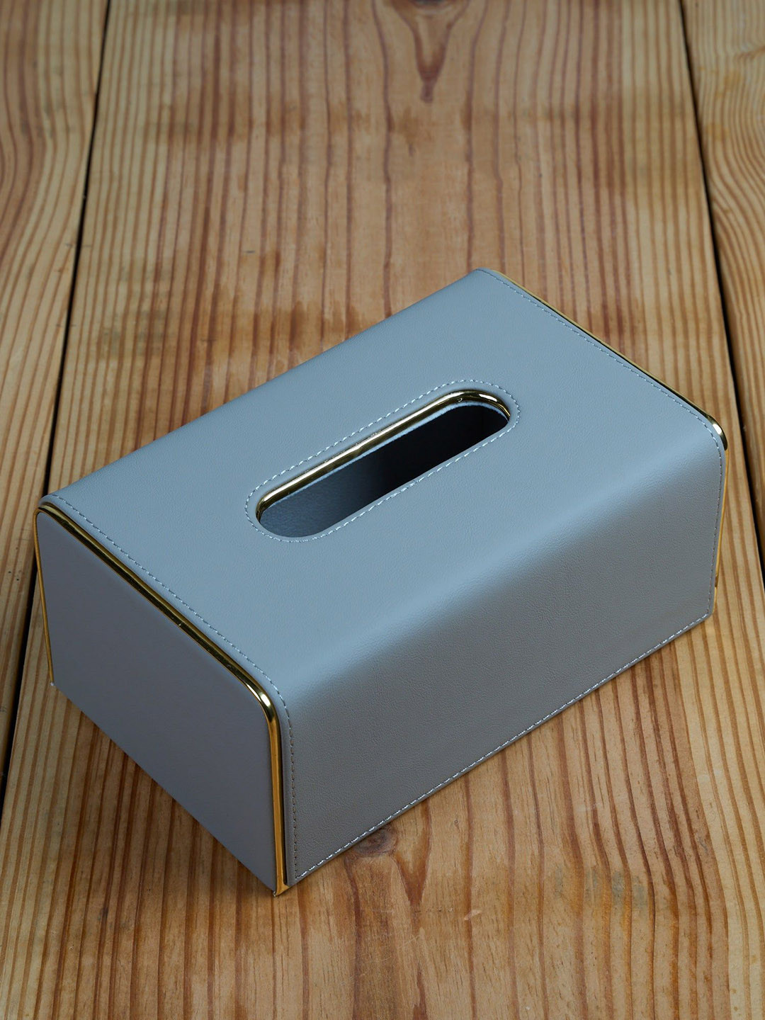 Kookee White & Grey 3 Pieces Leather Tissue Holders