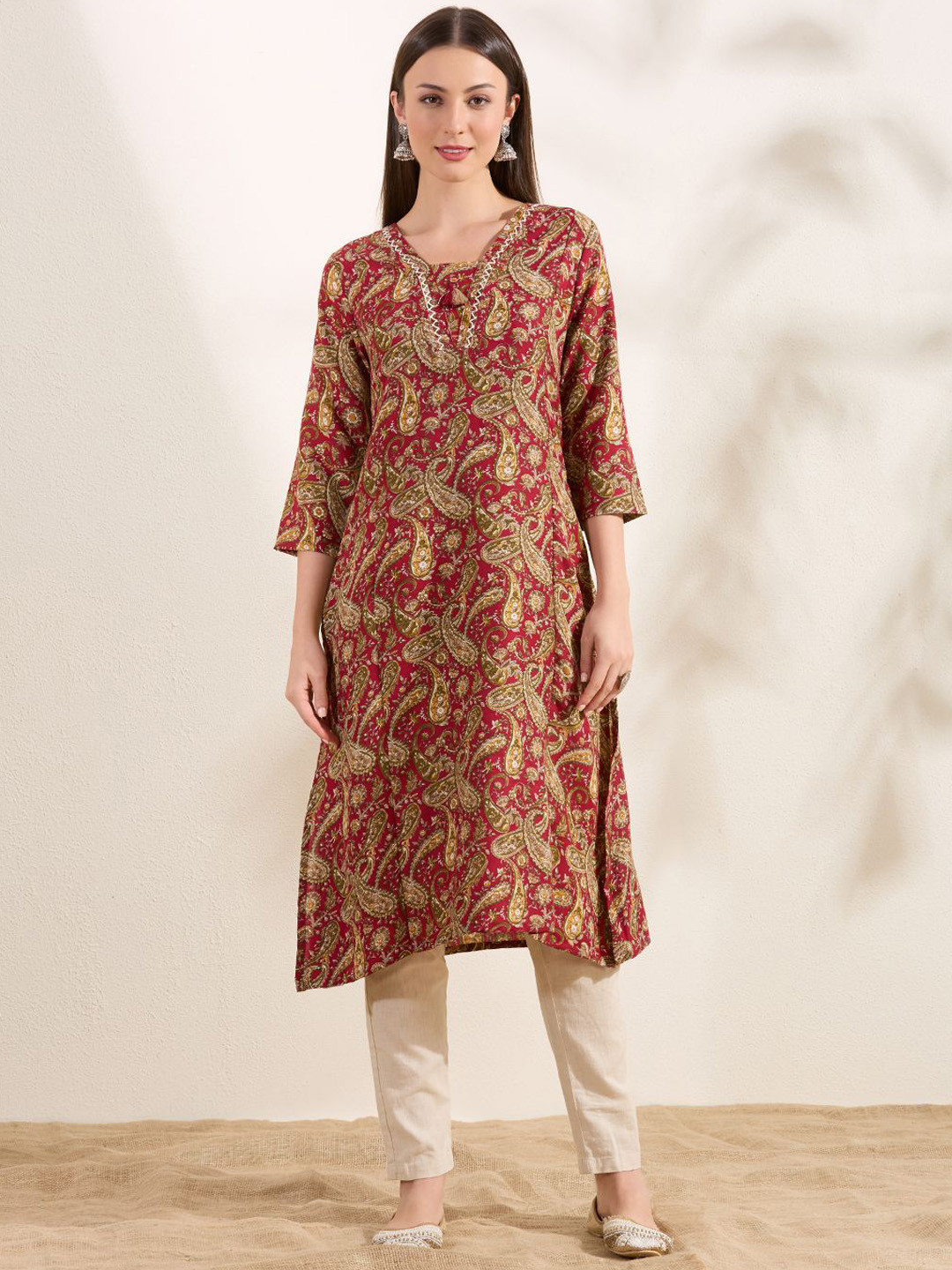 FASHOR Women Paisley Printed Screen Print Daily A-Line Kurta