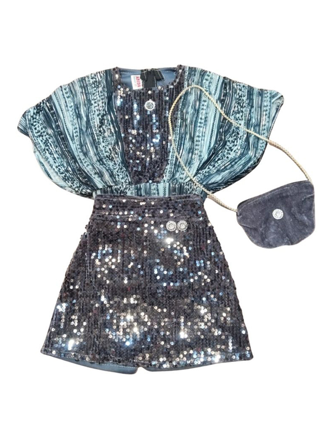 PAL SAREE CREATION Girls Embellished Organic Cotton Top With Skirt