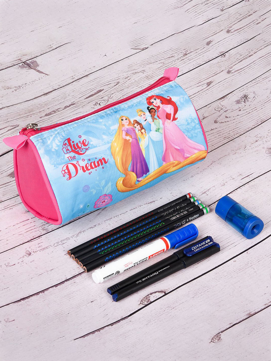 YK Kids Set Of 3 Disney Princess Printed Pencil Pouch