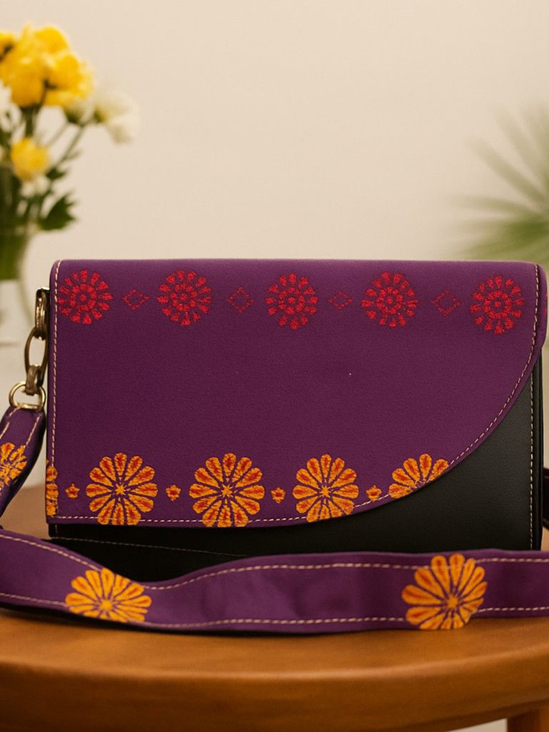 Apaapi Threads of glory Women Floral Printed Crossbody Embroidered Sling Bag