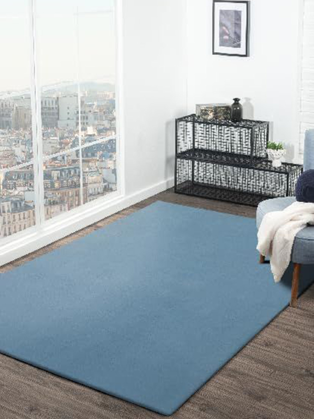 Black gold Blue Solid Anti-Skid Cotton Carpet