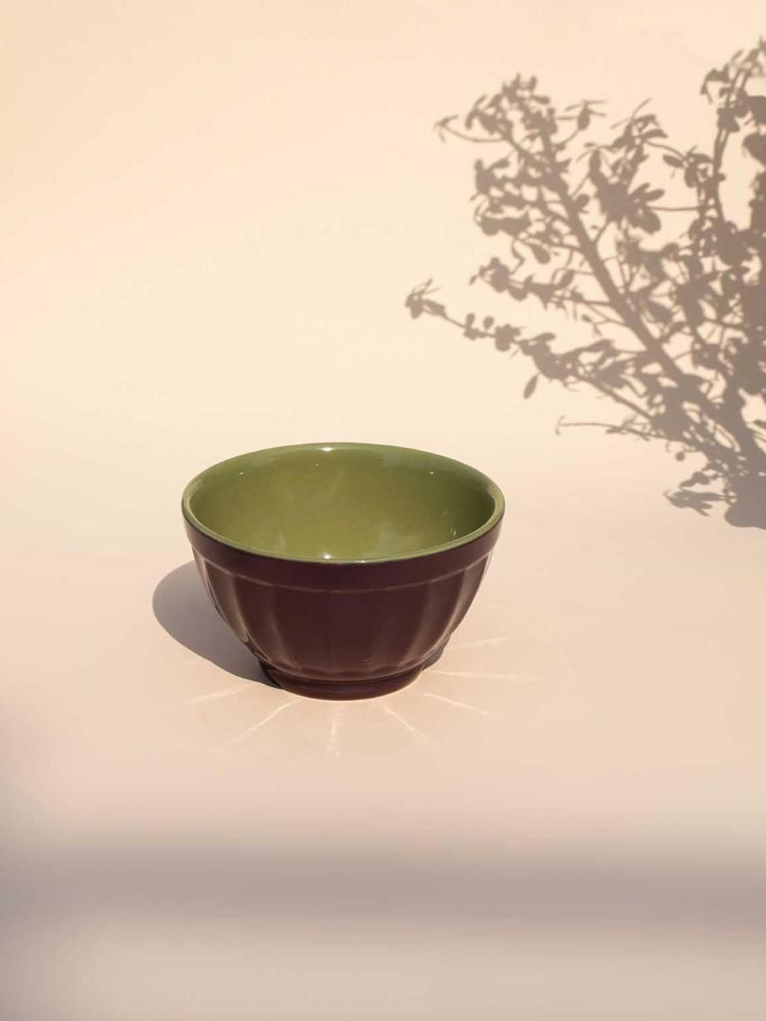 FREEDOM TREE Green & Brown Textured Ceramic Serving Bowl