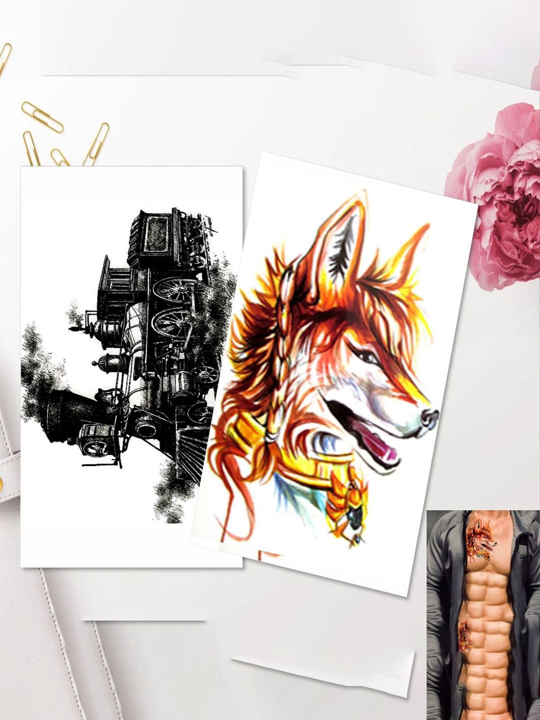 VOORKOMS Set Of 2 Waterproof Temporary Tattoo Stickers