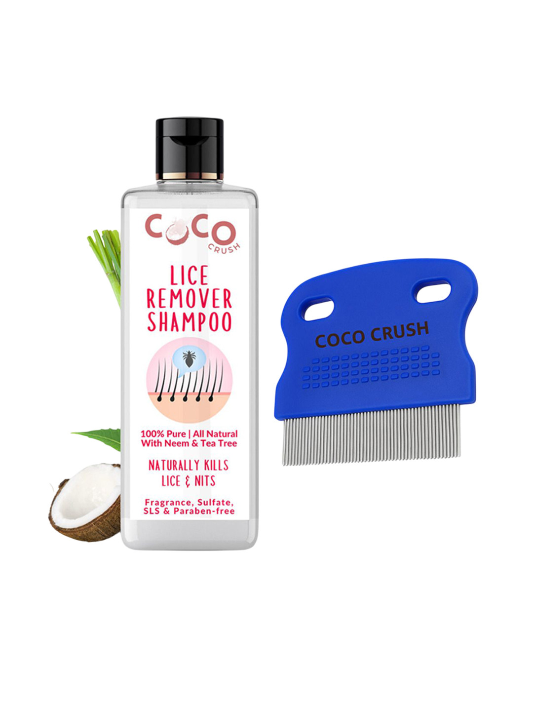 Coco Crush Lice Treatment Shampoo- 100 ml With Fine Comb