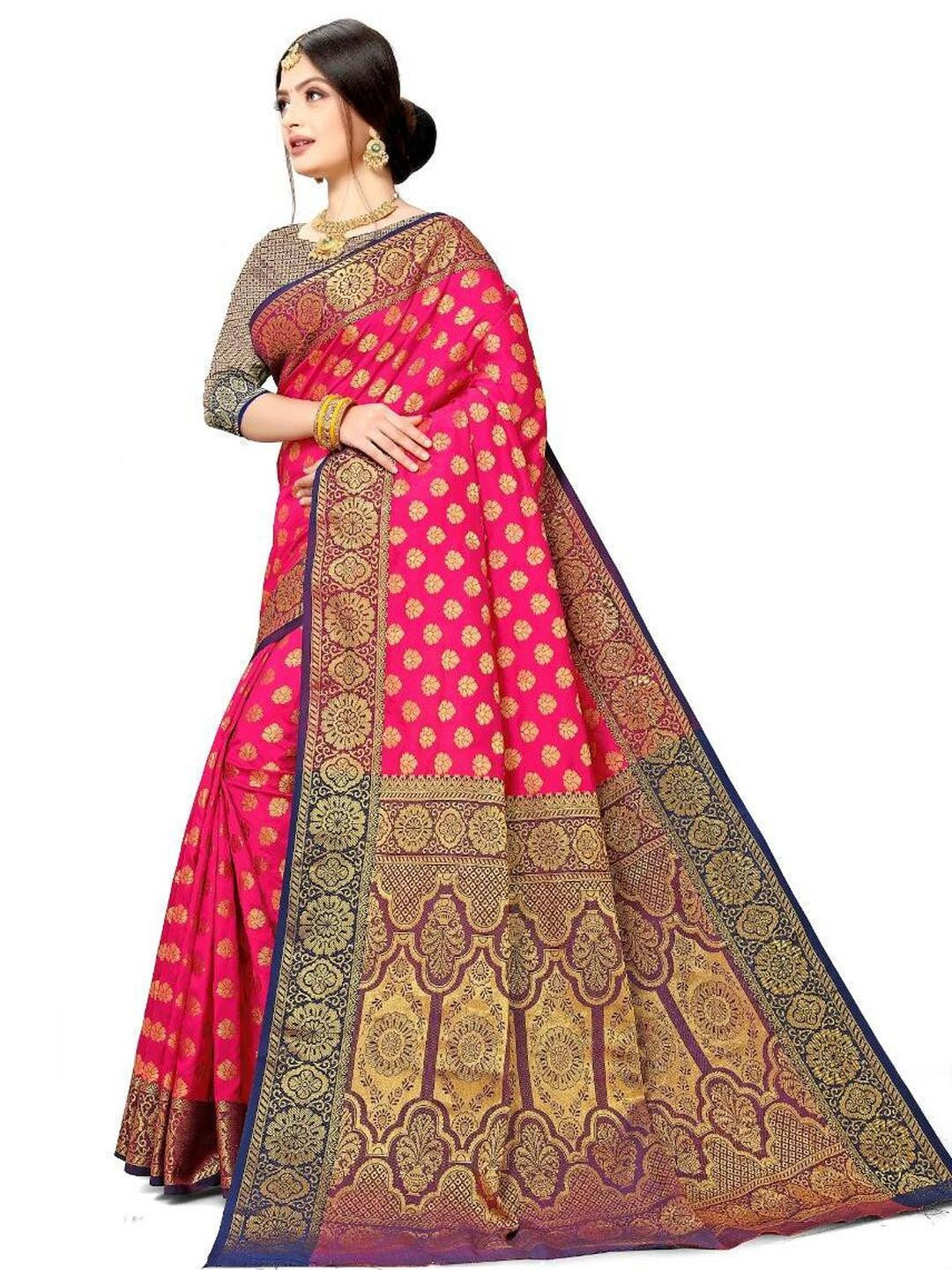 jayant creation Pink Art Silk Barasi Sarees