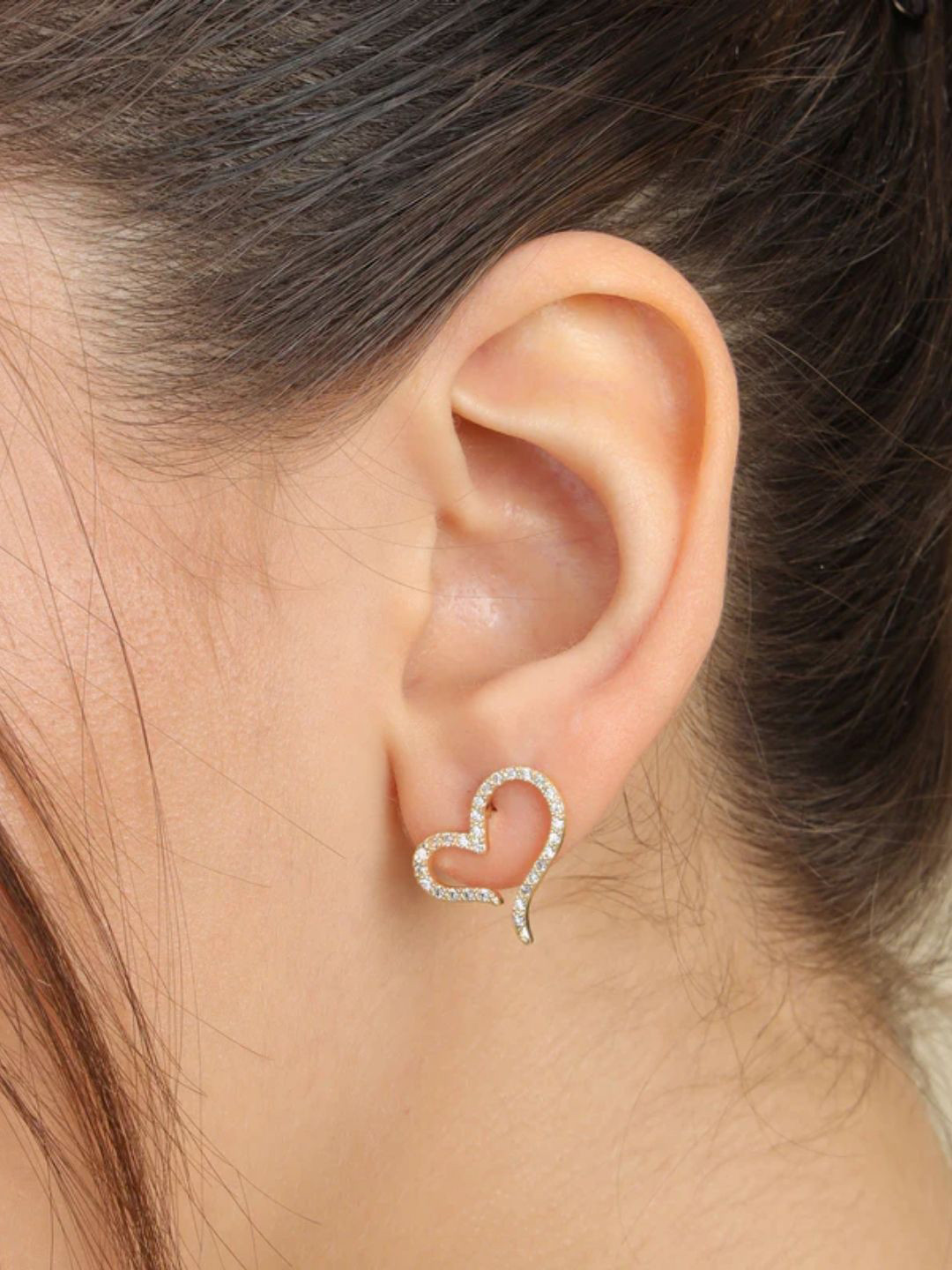 FAB COUTURE Embellished Heart Contemporary Studs Earrings