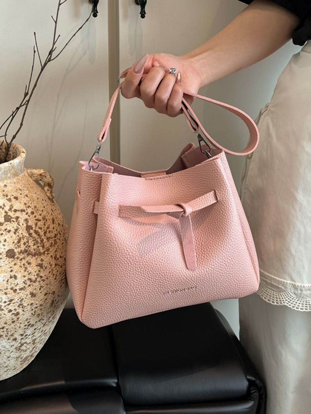 CORSICA Non-Detachable Sling Strap One Handle Bucket Shoulder Bag