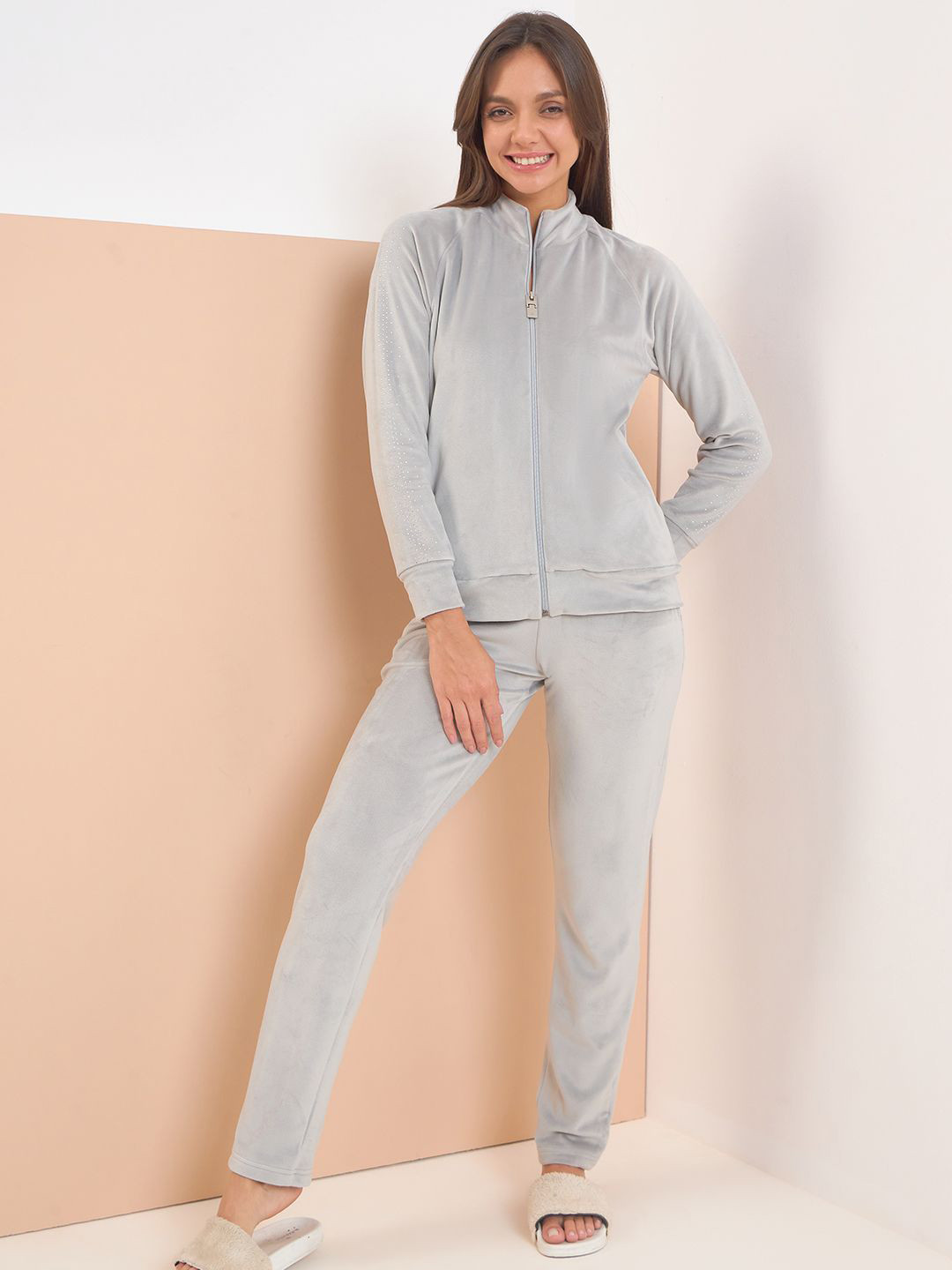 Sweet Dreams Women Mock Neck Night Suits