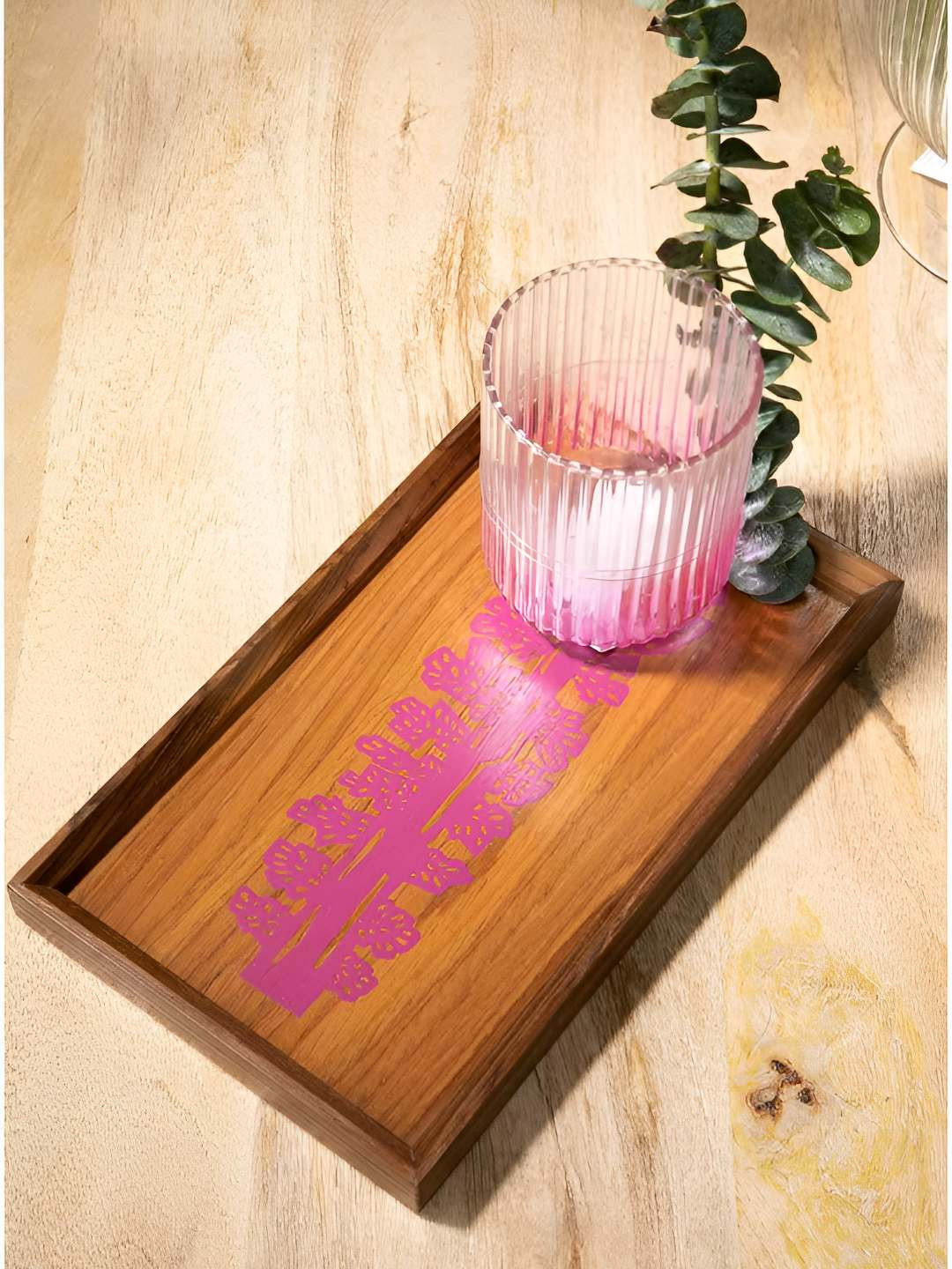 FREEDOM TREE Udanti Trees Screen Printed Wood Rectangle Wooden Tray