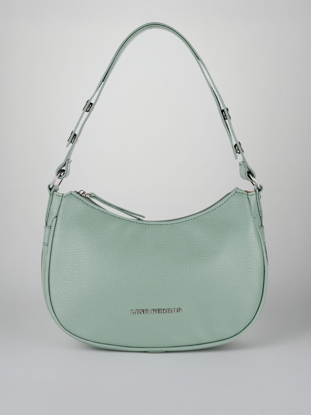 Lino Perros Women Sage Green Structured Baguette Bag
