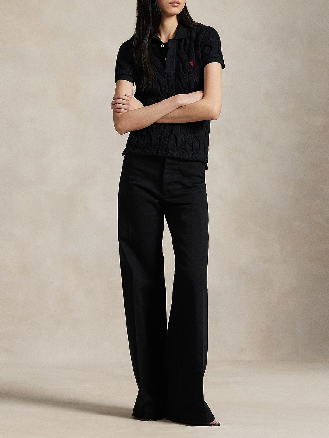 Polo Ralph Lauren Cable-Knit Pure Cotton Polo T-Shirt