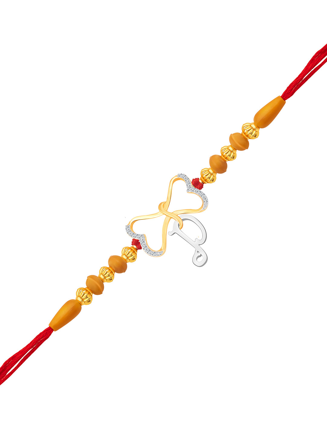 Vivastri's Premium 'P' Letter Rakhi For Brother & Lovely Sister-VIVA1078RKG